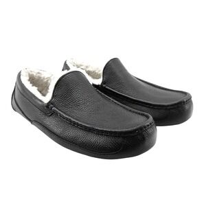 UGG Black Ascot Leather Slipper - Size 13